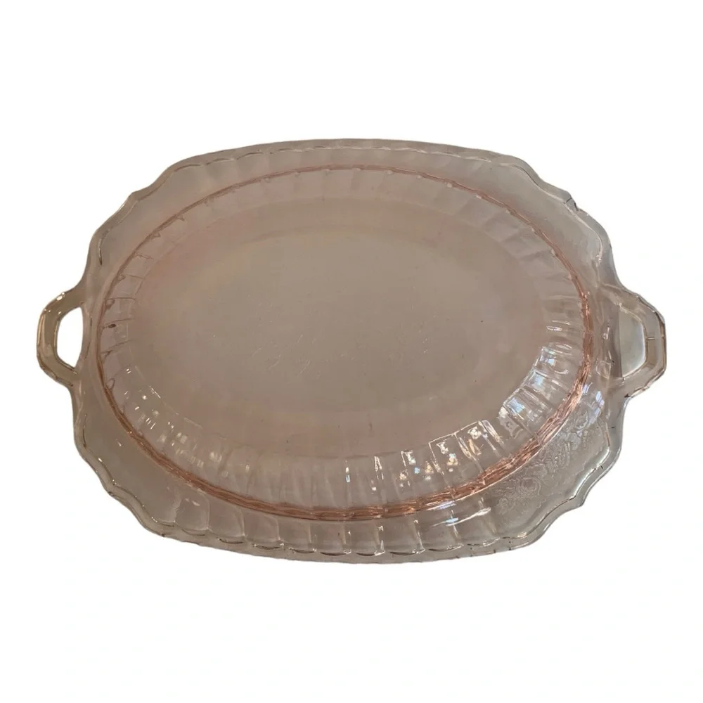 Elegant Pink Depression Glass Serving Bowl
